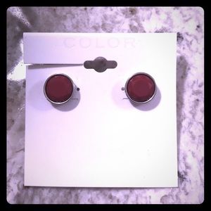 NWT Mauve Colored Earrings with Silver Outline